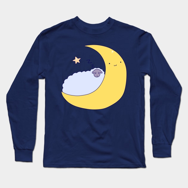 Sleepy Moon Sheep Long Sleeve T-Shirt by saradaboru